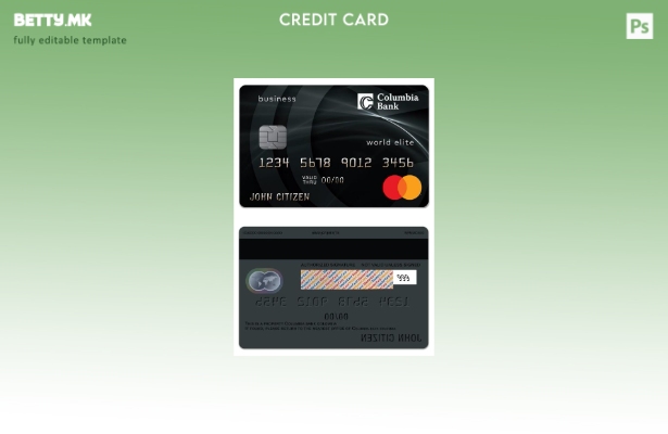 Модерен стил USA Columbia Bank Mastercard Business Platinum шаблон