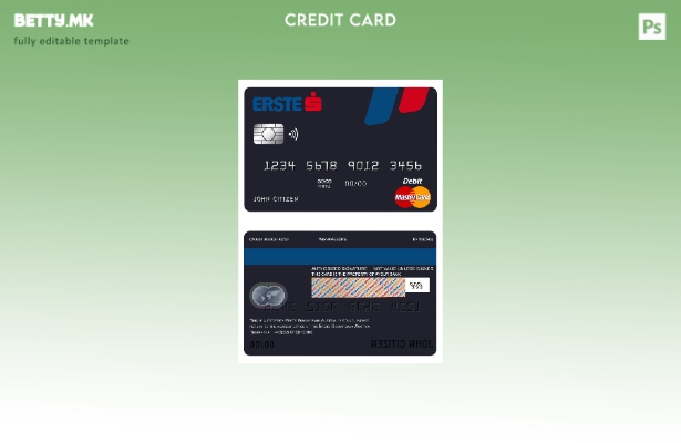 Модерен стил, Шаблон за банкарска мастер карта на Австрија Erste Group