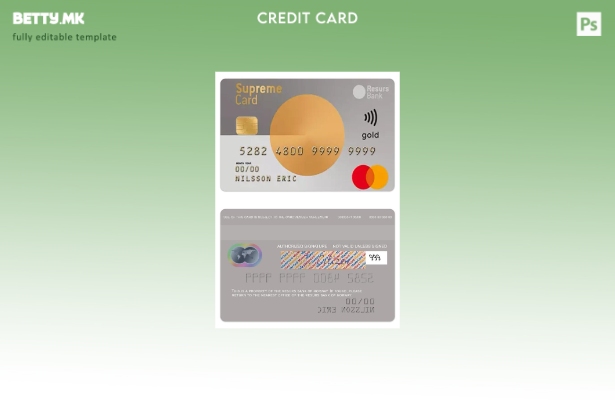 Модерен стил, Шаблон за врвна златна картичка на Норвешка Ресурс Банка