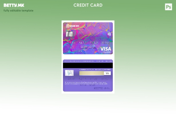 Модерен стил, Шаблон за класична виза за картички на Индонезија Банка Ракиат Инд