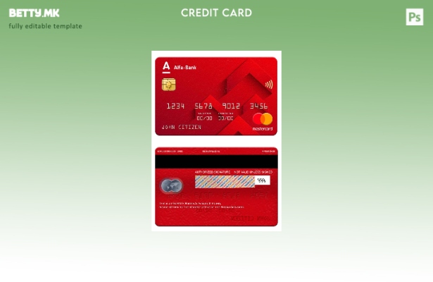 Модерен стил, Шаблон за мастер картички на Русија Алфа банка