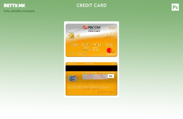 Модерен стил, златен шаблон за мастер картички на Филипинската банка за комуника