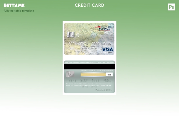 Модерен стил, шаблон за класична картичка за банкарска виза на Универзитетот на