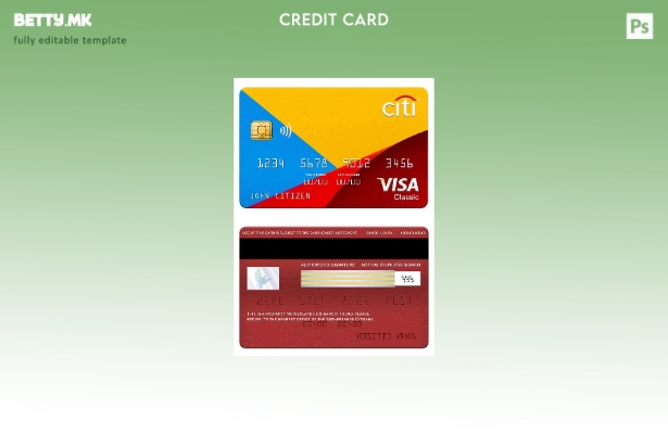 Модерен стил, шаблон за класична картичка за виза на Холандија Citibank