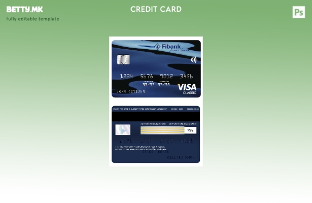 Модерен стил, шаблон за класична картичка за виза на Guinea Fibank