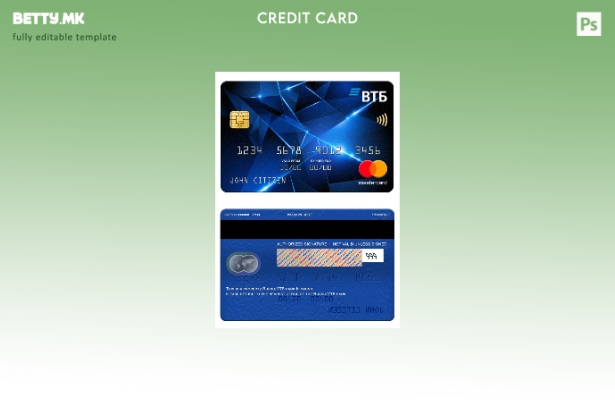 Модерен стил, шаблон за мастер картички на руската банка ВТБ