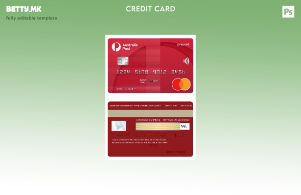 Модерен шаблон за австралиска поштанка за припејд мастер картички