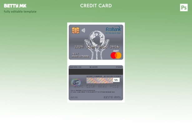 Модерен шаблон за мастер дебитна картичка на Конго Ecobank банка