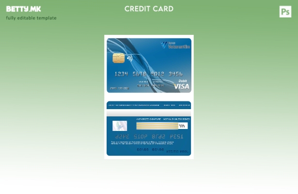 Шаблон за банкарска виза картичка во модерен стил Бразил Votorantim