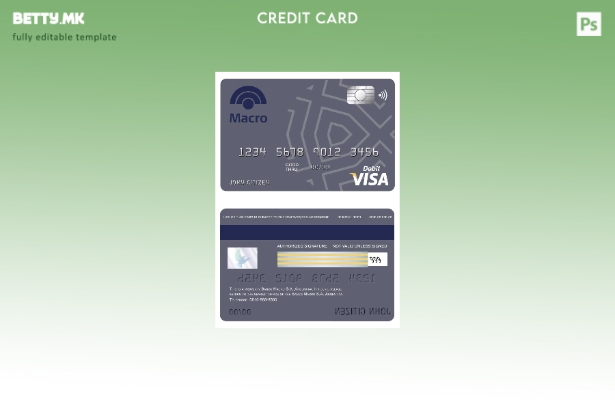 Шаблон за банкарска виза картичка во модерен стил Argentina Banco Macro S.A
