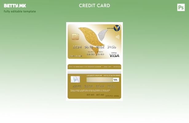 Шаблон за виза за банкарска картичка во модерен стил Камбоџа Acleda