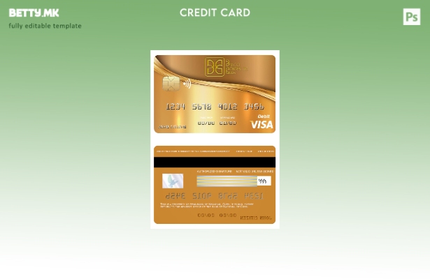 Шаблон за виза за банкарска картичка во модерен стил Куба Национал