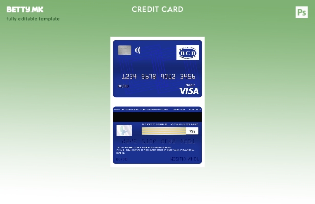 Шаблон за виза за дебитна картичка во модерен стил Бурунди Кредитна банка на Буџ