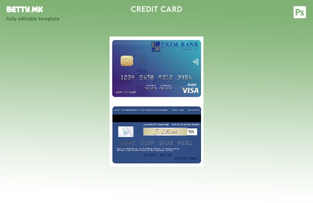 Шаблон за виза за дебитна картичка во модерен стил на Џибути Ексим банка