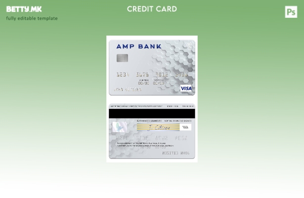 Шаблон за виза картичка во модерен стил Австралија AMP банка