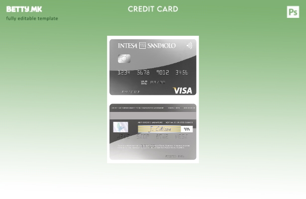 Шаблон за виза картичка во модерен стил Албанија Intesa Sanpaolo Bank