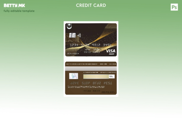 Шаблон за виза картичка во модерен стил Бугарија Обединета банка
