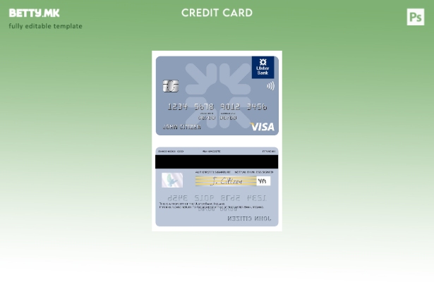 Шаблон за виза картичка во модерен стил Ирска Алстер банка Ирска