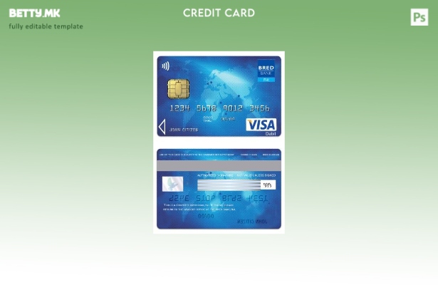 Шаблон за виза картичка во модерен стил на Fiji Bred Bank