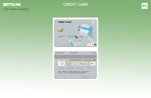 Шаблон за виза картичка во модерен стил Algeria Trust Bank Algéria