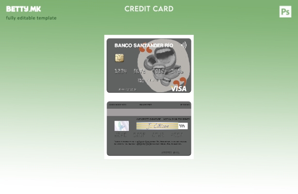 Шаблон за виза картичка во модерен стил Argentina Banco Santander Río