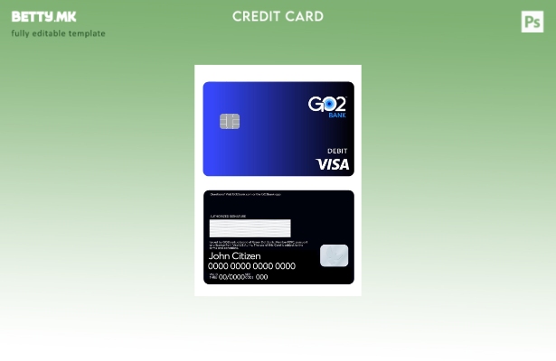 Шаблон за дебитна картичка за виза банка во модерен стил