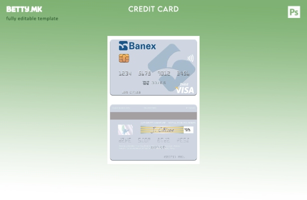 Шаблон за дебитна картичка за виза во модерен стил на Перу Banco Banex