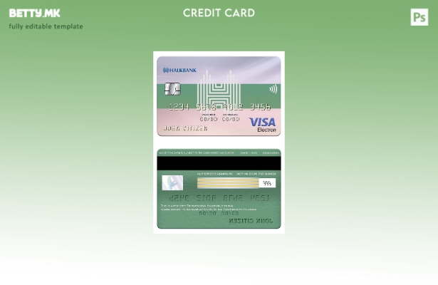 Шаблон за електронска картичка за виза на Туркменистан Халкбанк во модерен стил