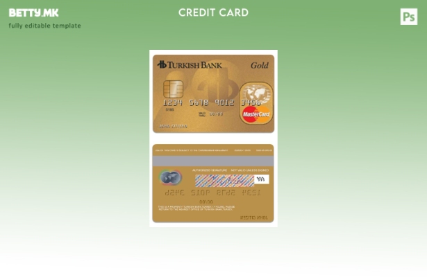 Шаблон за златна мастер карта на турската банка во модерен стил