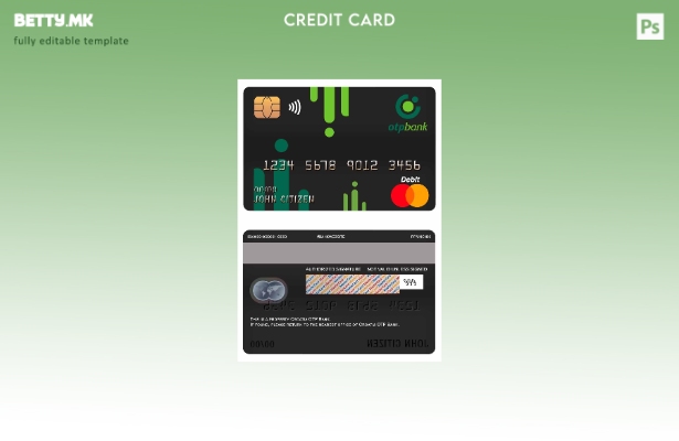 Шаблон за мастер дебитна картичка во модерен стил на Хрватска ОТП банка