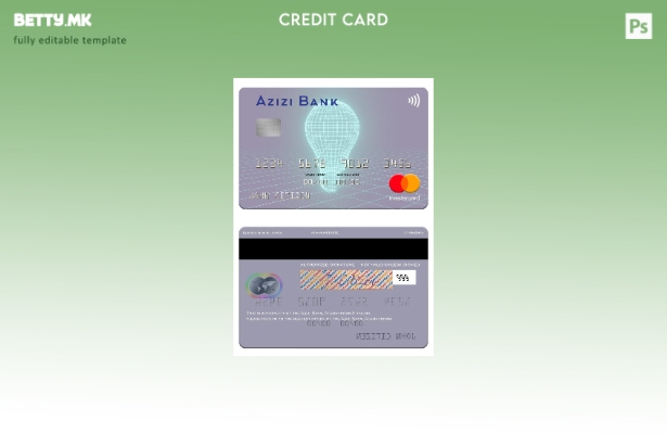 Шаблон за мастер картички во модерен стил Авганистан Азизи банка