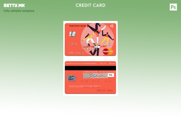 Шаблон за мастер картички во модерен стил Авганистан Паштани банка