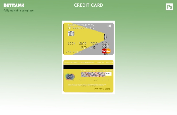 Шаблон за мастер картички во модерен стил Аргентинската банка на градот Буенос А