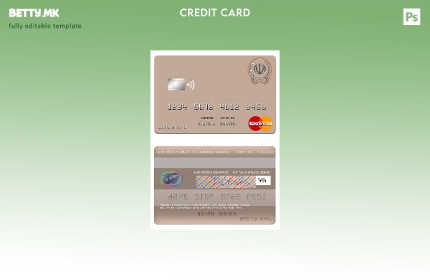 Шаблон за мастер картички во модерен стил Иран Сепах банка