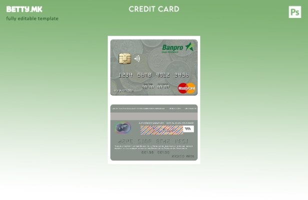 Шаблон за мастер картички во модерен стил Никарагва Banco de la Producción