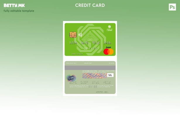 Шаблон за мастер картички во модерен стил Палестина Ал Кудс банка