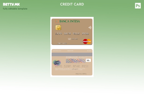 Шаблон за мастер картички во модерен стил Полска Banca Intesa