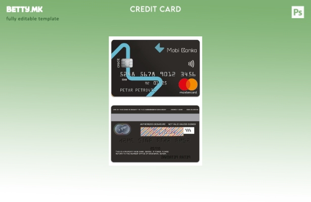 Шаблон за мастер картички во модерен стил Србија Моби банка