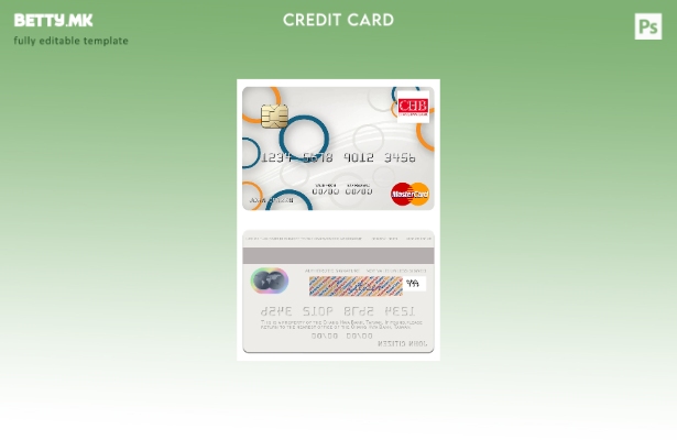 Шаблон за мастер картички во модерен стил Тајван Чанг Хва банка