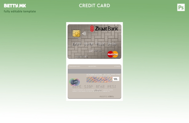 Шаблон за мастер картички во модерен стил Узбекистан Зираат банка