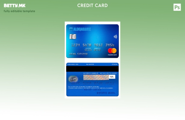 Шаблон за мастер картички во модерен стил Узбекистан Aloqabank