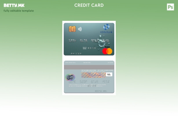 Шаблон за мастер картички во модерен стил Узбекистан KDB Bank