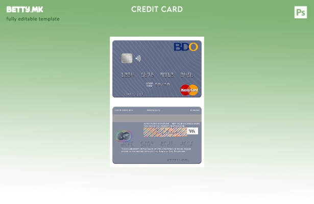 Шаблон за мастер картички во модерен стил Филипини Banco de Oro