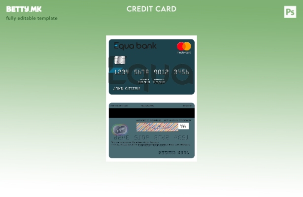 Шаблон за мастер картички во модерен стил Чешка Equa Bank