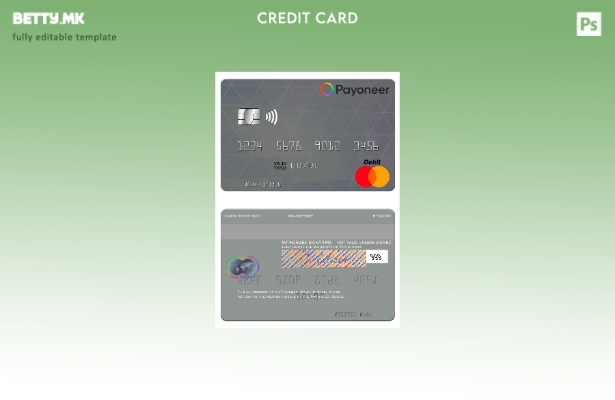 Шаблон за мастер картички во модерен стил на САД Payoneer