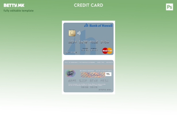 Шаблон за мастер картички во модерен стил на Самоа банка на Хаваи