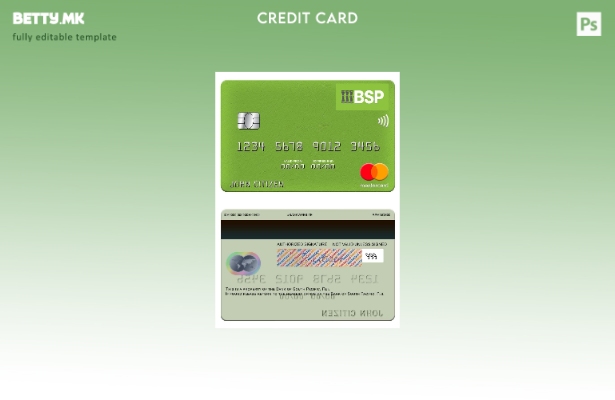 Шаблон за мастер картички во модерен стил на Fiji Bank of South Pacific