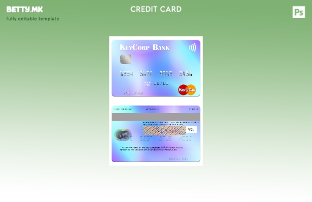 Шаблон за мастер картички во модерен стил на USA KeyCorp Bank