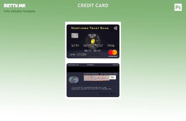 Шаблон за мастер картички во модерен стил на USA Northern Trust Bank