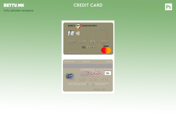 Шаблон за мастер картички во модерен стил Moldova Banca Transilvania